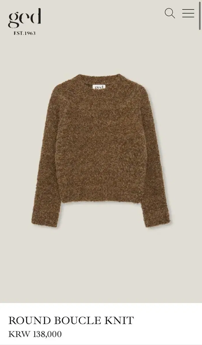 게드 라운드 부클 니트 ged round boucle knit s